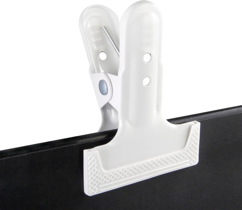 YRMJ 2 Pack 4-1/4" Heavy Duty Spring Clamps Clips, White Metal Rubber Hinge Clip File Clamps for Photography Background Stands, Home Improvement Projects (2.17" Opening) - Image 4